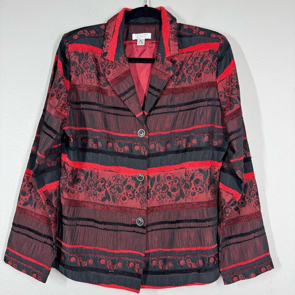 Christopher & Banks Whimsygoth Dark Romatic Blazer Jacket Brocade Size Large